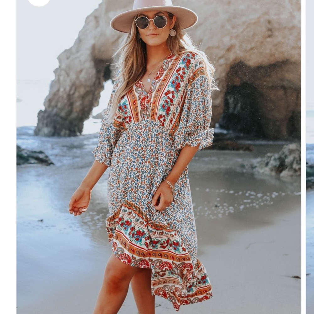 Mixed Floral Maxi Dress